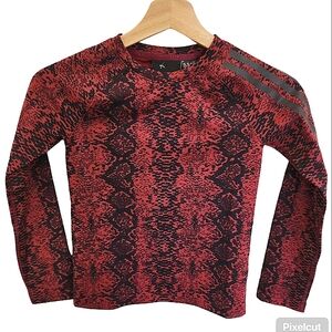 Adidas x Ivy Park Boys Haut Snakeskin Print Baselayer Red Black Shirt